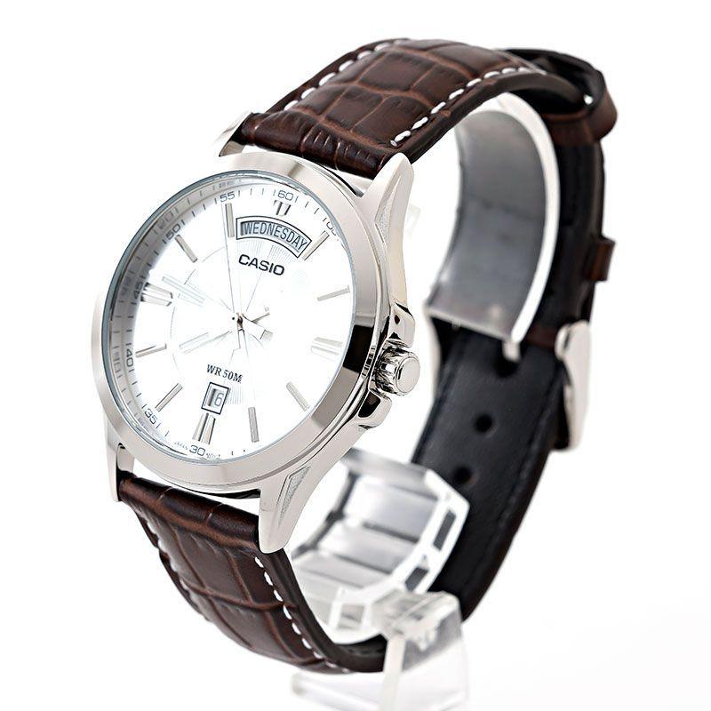 Б/у [Новые] [1 год гарантии] Часы Casio мужские CASIO STANDARD серебристо-коричневые MTP-1381L-7A CASIO