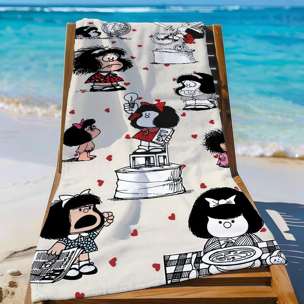 Мультяшное полотенце M-Mafalda-S, спортивное, быстросохнущее, для путешествий, кемпинга, песозащитное, мягкое, легкое, большое, пляжное
