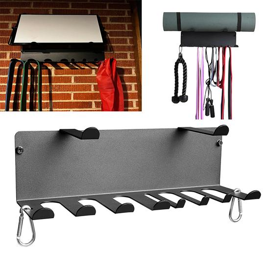 Resistance Bands Storage Hanger Barbell Rack Strong Load-bearing Double Layer Multi-Purpose Gym Equipment Storage Rack