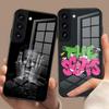 Чехол для телефона T-Travis S-Scott для Samsung A56 A36 A26 A16 A15 A25 A35 A55 A14 A34 A24 A54 Стеклянный чехол