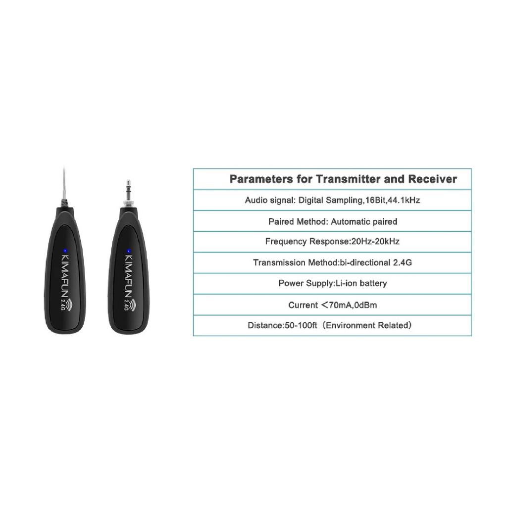 KIMAFUN 2.4G Wireless Headset Microphone Waterproof Sweatproof Mic for Fitness Coach Yoga Dance Teacher School Classroom Speaker
