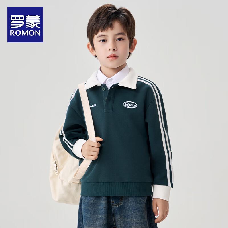 Luomon Boys' Polo Collar Raglan Sweatshirt