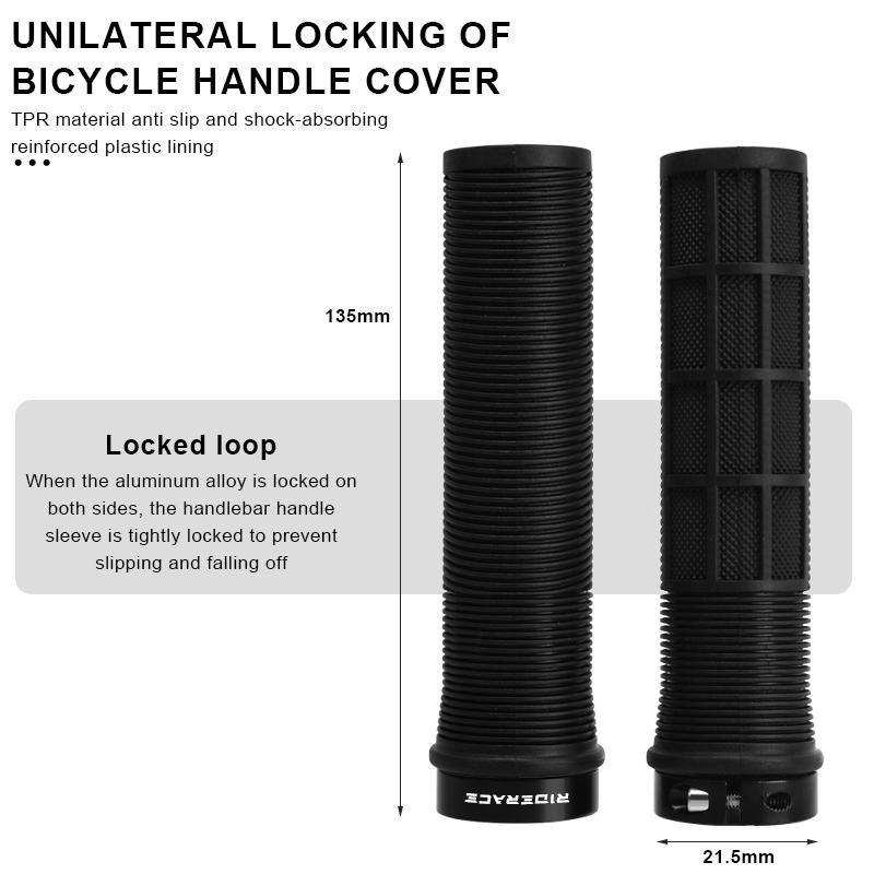 Велосипедные ручки RIDERACE с замком на руле горного велосипеда, резиновый чехол TPR, ударопрочный, нескользящий, эргономичный, велосипедный руль