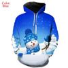 New Styles Christmas Snowman 3D Digital Print Hoodie Sweater for Men Women Snowman Print Casual Hooded
