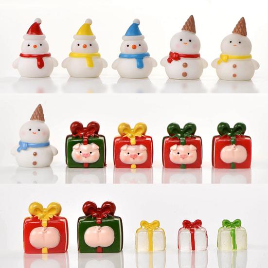 Рождественский орнамент, стильный креативный широкий набор рождественских игрушек из смолы, микропейзаж, Рождественский снеговик, миниатюрная игрушка, Рождественская фигурка