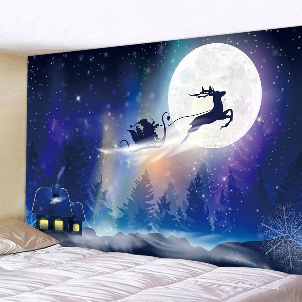 Рождественский Лось Домашний Декор Гобелен Фон Психоделическая Сцена Богемная Комната Настенный Гобелен
