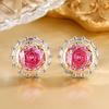 Jewelry Copper Bottom Gold-Plated Millennium Cut Rose Red Temperament Light Luxury Set Main Stone 18-10M