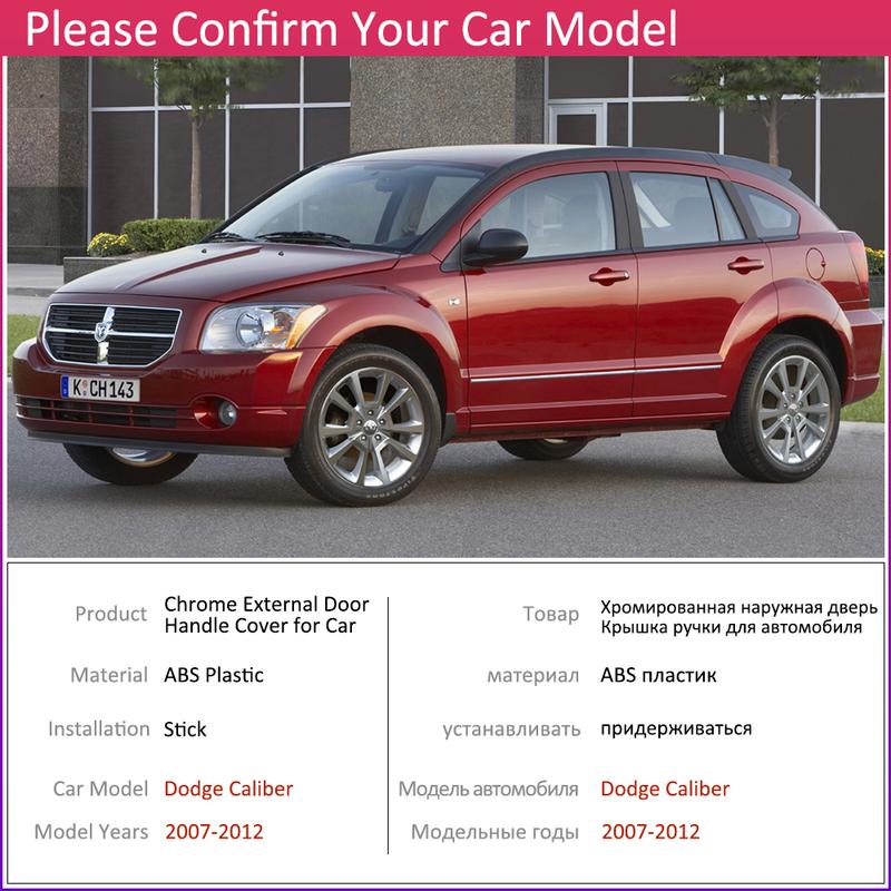 for Dodge Caliber 2007~2012 Luxurious Chrome Exterior Door Handle Cover Car Accessories Stickers Trim Set 2008 2009 2010 2011