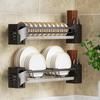 Wall-Mounted No-Drill Kitchen Dish Storage & Drainer Rack Set