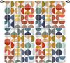 Mid Century Curtain, Yellow Vintage Abstract Boho Window Treatment Modern Geometric Circles Circular Classic Retro 50S Farmhouse