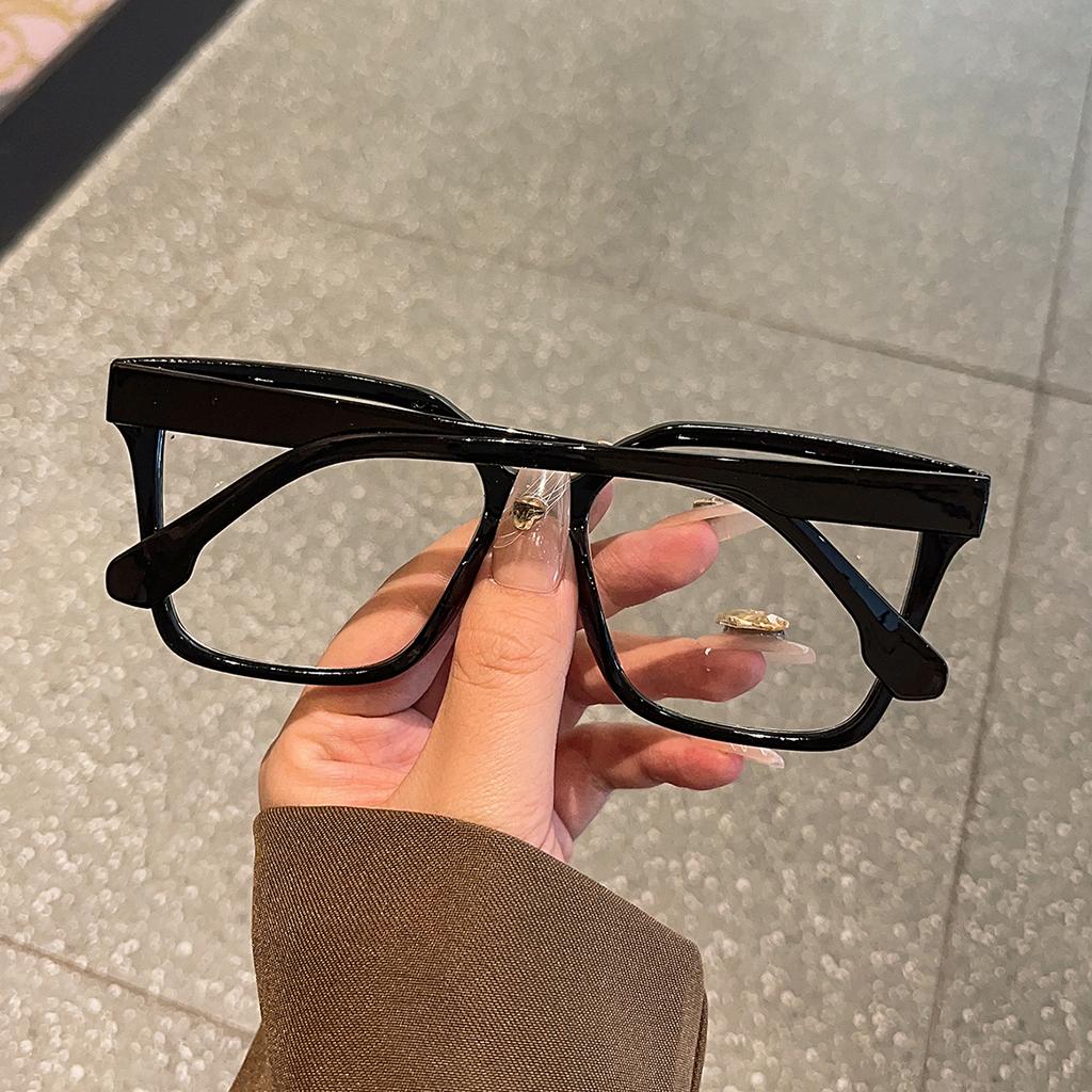 1Pc Large Frame Maillard Color Glasses Simple Stylish Exaggerated And Versatile Glasses Comfortable To Wear Light Texture