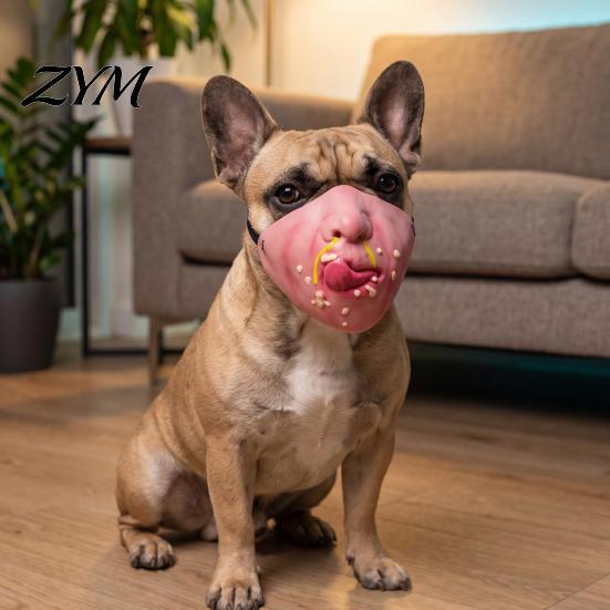 Creative Pet Photography Props Funny Dog Masque, PU Foam Scary Face Costume, Realistic Mouth Masque with Elastic Band for Dress Up, Holiday