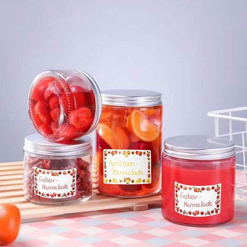 250 Самоклеящихся Пустых Кухонных Этикеток с Фруктовой Рамкой для Хранения в Холодильнике