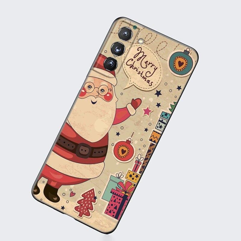 Чехол для телефона Merry Christmas для Samsung Galaxy S22 Pro S21 S20 FE Ultra S10 Lite S10 S10E S9 S8 Plus, мягкий черный чехол из ТПУ