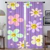 Милые цветы затемняющие шторы 2 шт. оконные шторы для комнаты 2 панели перегородки жалюзи тюль для спальни украшение на Хэллоуин