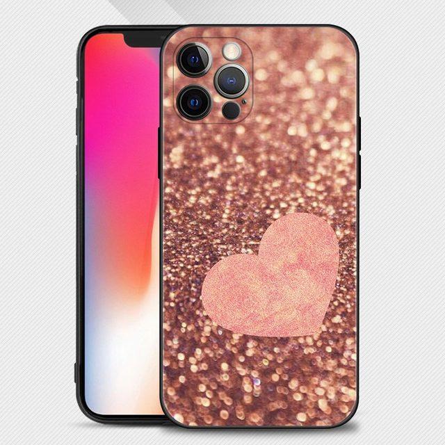 Розовый фиолетовый чехол для телефона с блестящим узором для Apple Iphone 14 13 12 11 Pro Max 13 12 Mini Xs Max Xr X 7 8 Plus 6 6s Shell