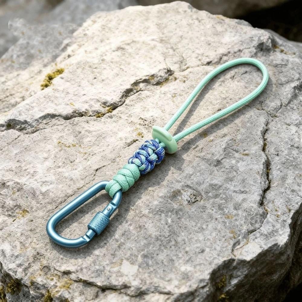 Braided Rope Water Bottle Lanyard Zinc Zinc Alloy Carabiner Hook Essential Key Chain Lanyard Mountaineering