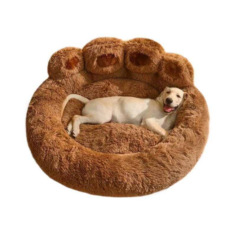 Cozy Bear Paw Pet Sofa Bed Warm Winter Dog Cat Nest Soft Sleeping Mat All Season for Medium Large Dogs
