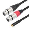 Gold-Plated 0.3m Dual Shielded 3.5mm Male To Dual XLR Female Y-Cable