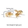 THE BLING KING Custom Name Stud Earrings Personalized Cursive Letter Stainless Steel Earring Trendy Women Girl Jewelry Best Gift