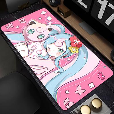 Rubber PC Mousepad Gamer Gaming Mouse Pad Xcm Pokemon Jigglypuff Locking Edge Desk Keyboard Mat Office Computer Laptop Mat
