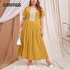 Plus Size Women's New Autumn Style Elegant Color Collocation Dress