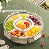 Six-Compartment Rotating Fruit Plate with Handle, Moisture-Proof Lid, Dried Fruit & Spice Box, Round Snack Container