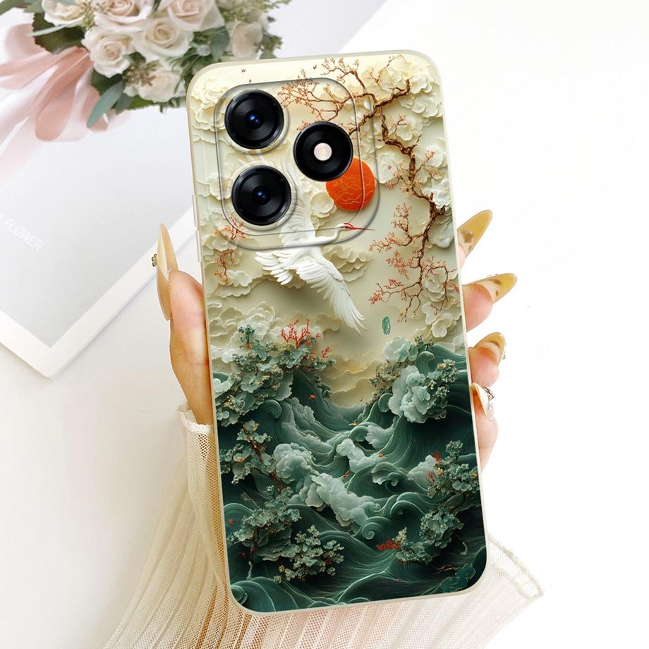 Роскошный модный чехол-картина для Tecno Spark 10 10C 10 PRO KI5k KI5q KI7, задняя крышка, жидкий силикон, мягкий бампер, противоударный