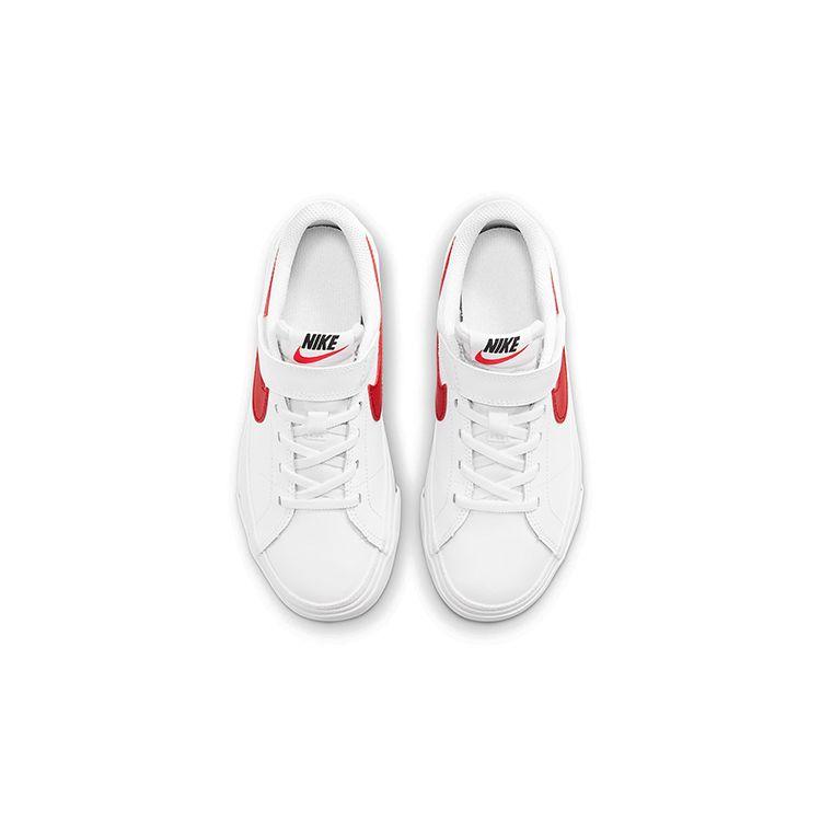 Nike Court Legacy Повседневные Нескользящие Амортизирующие Прочные Низкие Детские Кеды для Скейтбординга Детские кроссовки Белый Красный DA5381-105