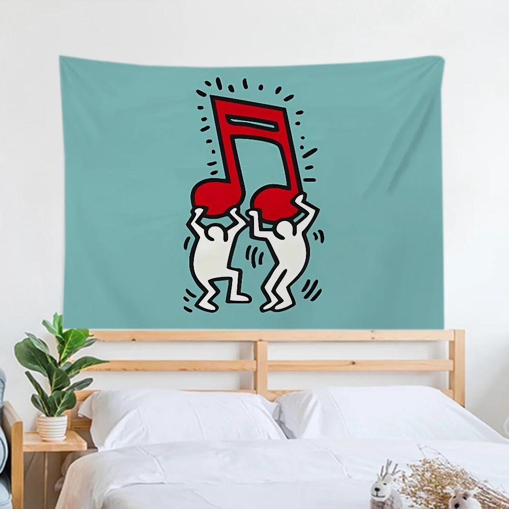 Haring Геометрический Граффити Простой Гобелен Офис Гостиная Украшения Дома Настенный Гобелен