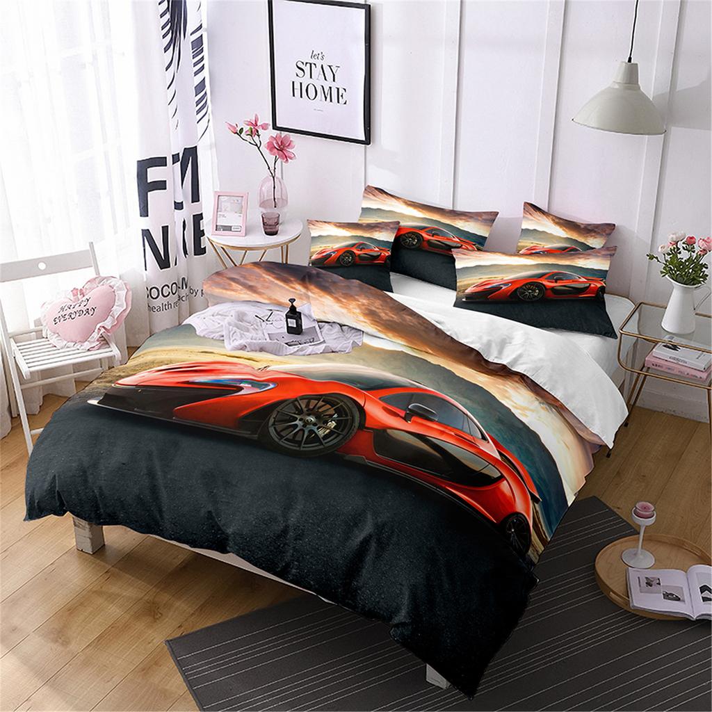 Sports Car Bedding 3D Digital Printing Two-Piece Quilt Set Three-Piece Home Textile