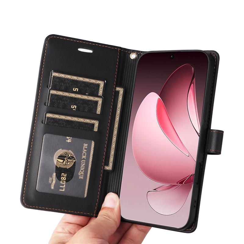 Кожаный чехол-книжка для OPPO Reno 14 13 13F 12F Reno14 Reno12 F Reno13 FS 4G 5G Чехлы-книжки Снаружи 6 слотов для карт