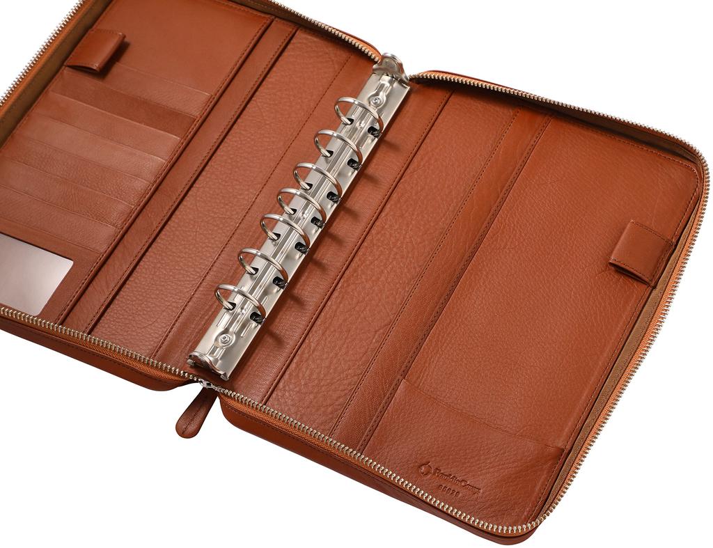Органайзер Franklin Planner Calm из мягкой кожи на молнии, 30 мм, коричневый, классический размер, 65629