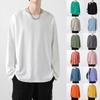Men Spring and Autumn New Long Sleeve T-shirt Simple and Fashionable Versatile Round Neck Underlay Top