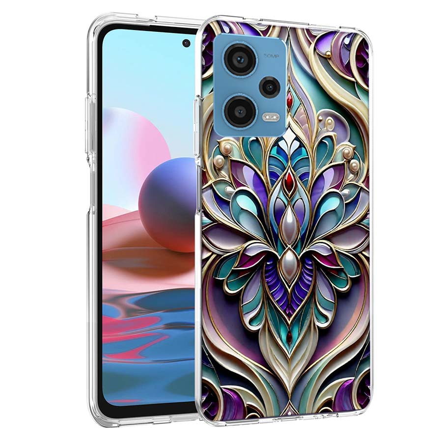 Цветочный витражный эффект, очень красивый чехол для телефона для Redmi Note 13 12 14 15 Pro Plus 13R 11 11T 11E 11S 10 Pro 10S 9 9S