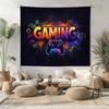 Gaming Tapestry Neon Game Controller Skeleton Wall Hanging Fluorescent UV Black Light Esports Room Home Decoration