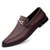 Модные деловые туфли из натуральной кожи на низком каблуке, повседневные туфли на весну и осень, лоферы с металлической пряжкой, дышащие, удобные, мужские мокасины