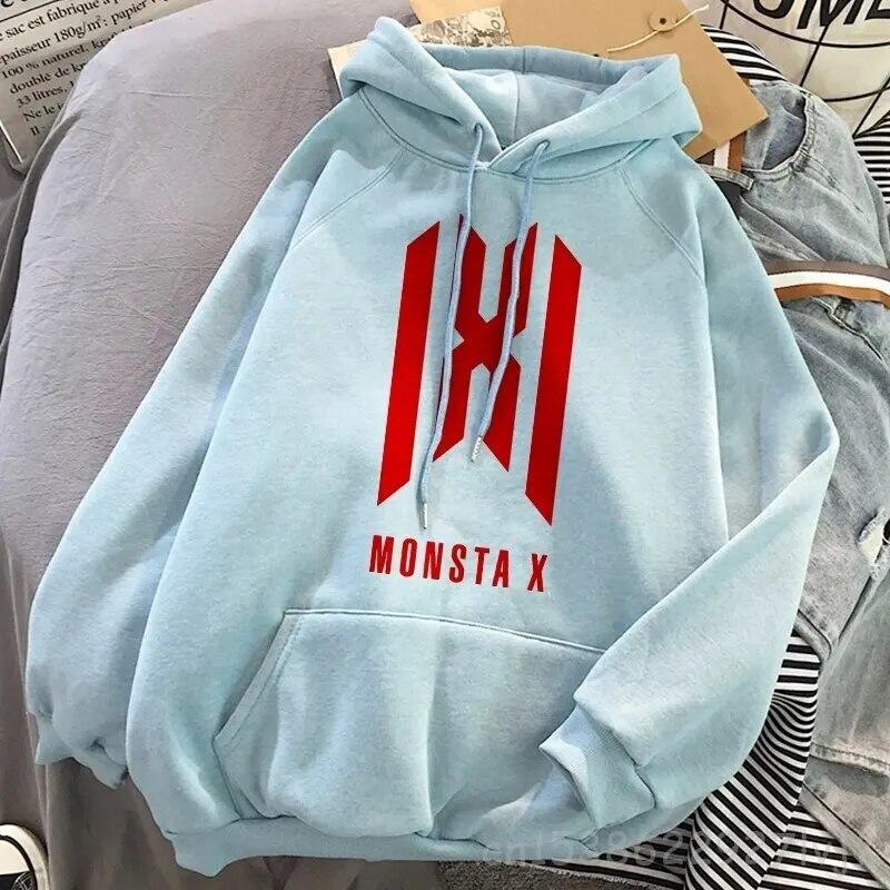 Хипстерский пуловер Monsta X, большая причудливая толстовка с капюшоном, толстовка в стиле Харадзюку, осенняя одежда, женские толстовки с длинными рукавами, уличная одежда, унисекс, толстовка
