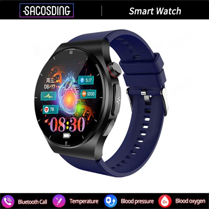 2024 Новые умные часы для мужчин ЭКГ + ППГ + ВСР Bluetooth Звонок Голосовое управление Часы артериального давления Кислород в крови Трекер здоровья SmartWatch