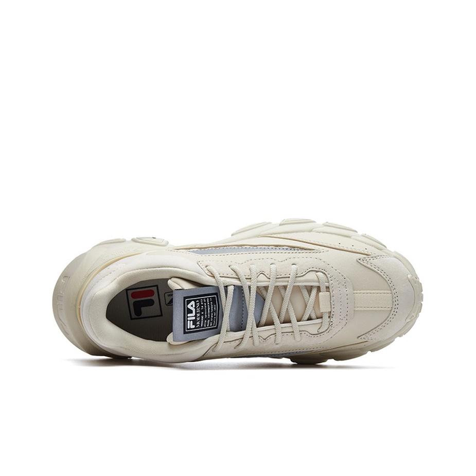 Fila Smasher Ткань Двухслойная Коровья кожа Удобные Универсальные Низкие Кроссовки Папины Кроссовки Женские кроссовки Бежевый F12W134144FAN