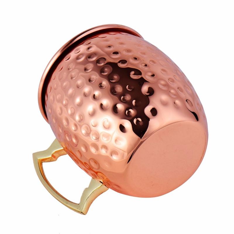 Твердые медные кружки «Московский мул», кружка без подкладки на 18 унций, чашка для питья, идеально подходящая для коктейлей, чая со льдом и