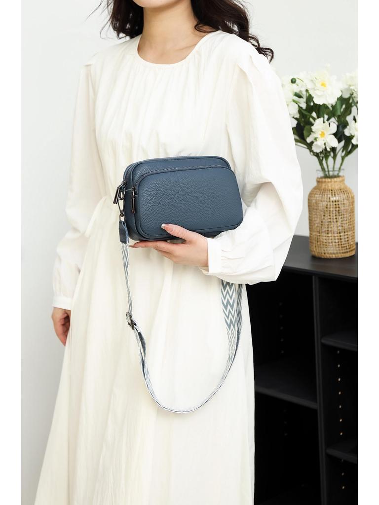 Женская сумка-кроссбоди из натуральной кожи - Модная, Универсальная, Маленькая квадратная, Однотонная