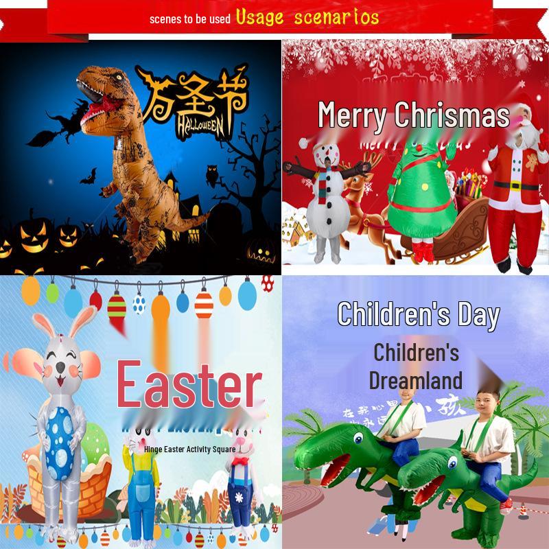 Надувной костюм елки, снеговика и оленя для праздничных вечеринок