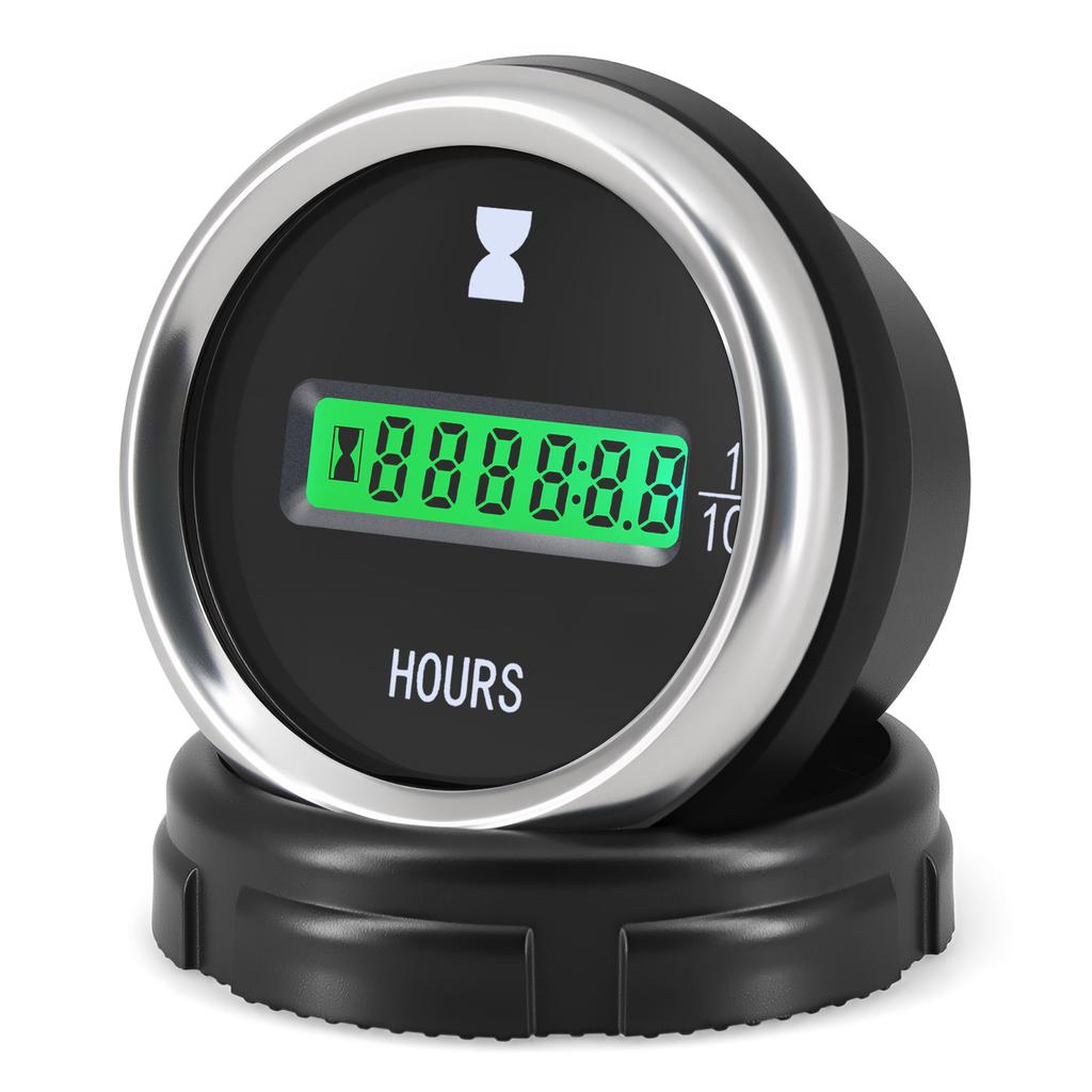 2026 Universal 2"52mm Hourmeter Green LED Display Digital HourMeter Clock Gauge Marine Boat Car Truck Petrol Engine DC12V24V