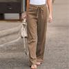 Summer Elastic Waist Solid Color Wide Leg Pants Loose Pants Female