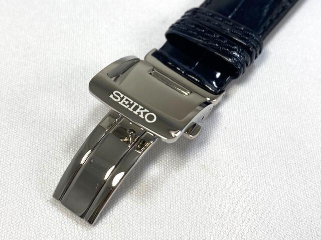 L07Y018J9 SEIKO Presage 20 мм Кожаный ремешок с темной пряжкой, Крокодил, Синий, SARW011/ SARX019