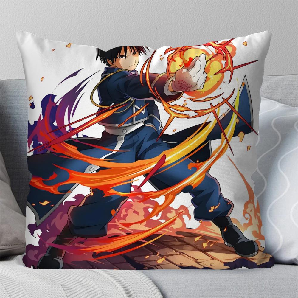 Anime Fullmetal Alchemist Brotherhood Pillow Case Square Pillow Bedroom Sofa LeisureComfortCar Living Room Home Decoration 40X40
