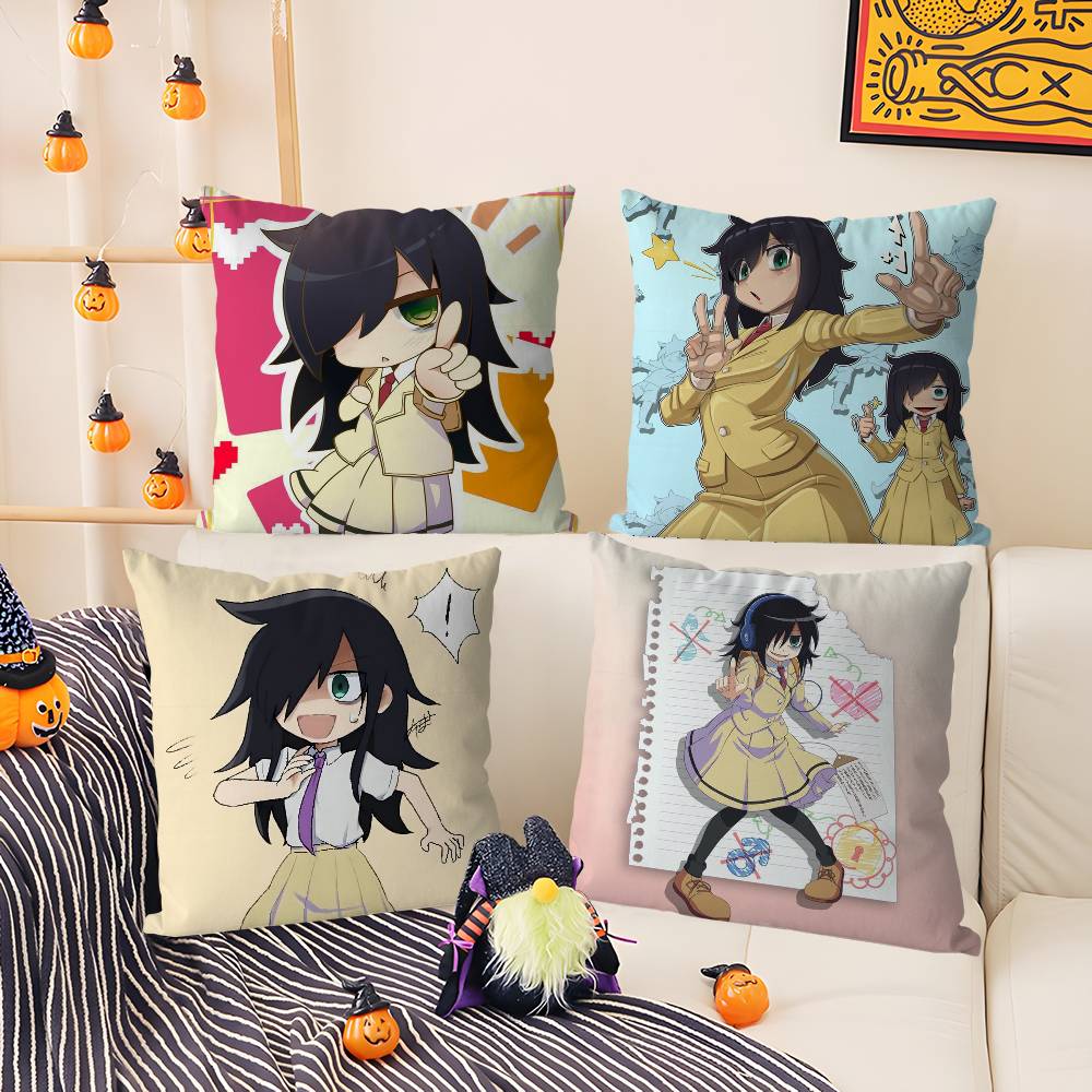 K-Kuroki T-Tomoko Наволочка Офисный Диван Подушка для Стула в Общежитии Короткий Плюш Двусторонний Принт Домашняя Подушка