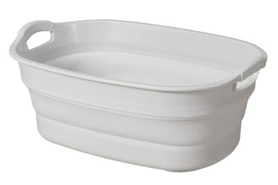 Мягкая ванна для домашних животных Isetou Pet Bath Wide Exclusive White Grey 23L Ширина x Глубина x Высота см Сделано в Японии Складная со сливной пробкой Корзина для белья для улицы Большая