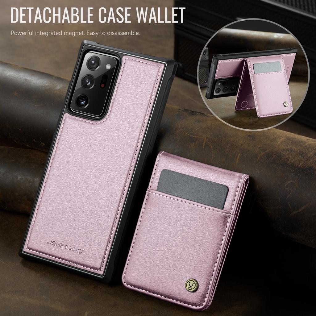 Для Samsung Galaxy Note20 Ultra Кожаная задняя крышка Совместима с MagSafe Чехол для телефона JEEHOOD J06 с карманом для карт Блокировка RFID